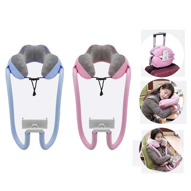 U-shaped Pillow Mobile Phone Bracket Hanging Neck Lazy Bracket(Light Pink) - Lazy Bracket by buy2fix | Online Shopping UK | buy2fix