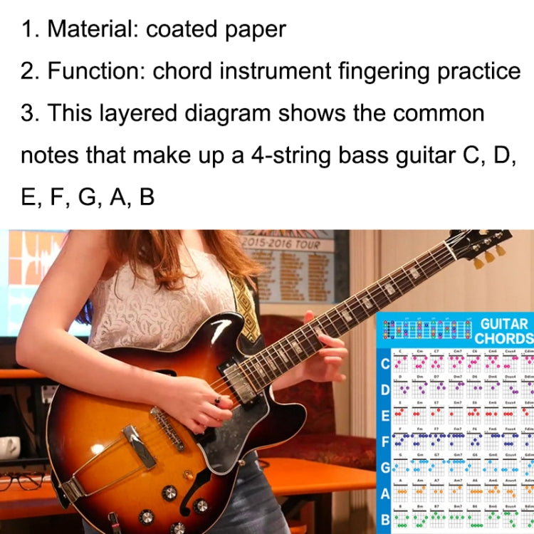 G625 Paper Chord Score Guitar Chord Fingering Exercise Chart(Large) - Stringed Instruments by buy2fix | Online Shopping UK | buy2fix