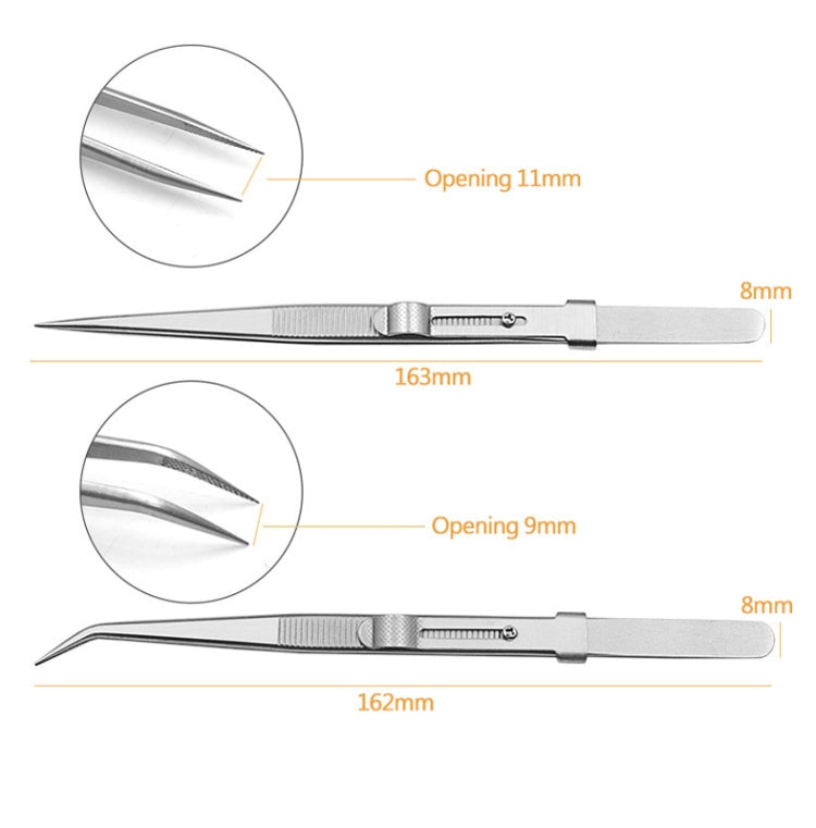 Diamond Jewellery Tweezers With Slotted Stainless Steel Tweezers ,Spec: Straight - Clothing & Beauty by buy2fix | Online Shopping UK | buy2fix