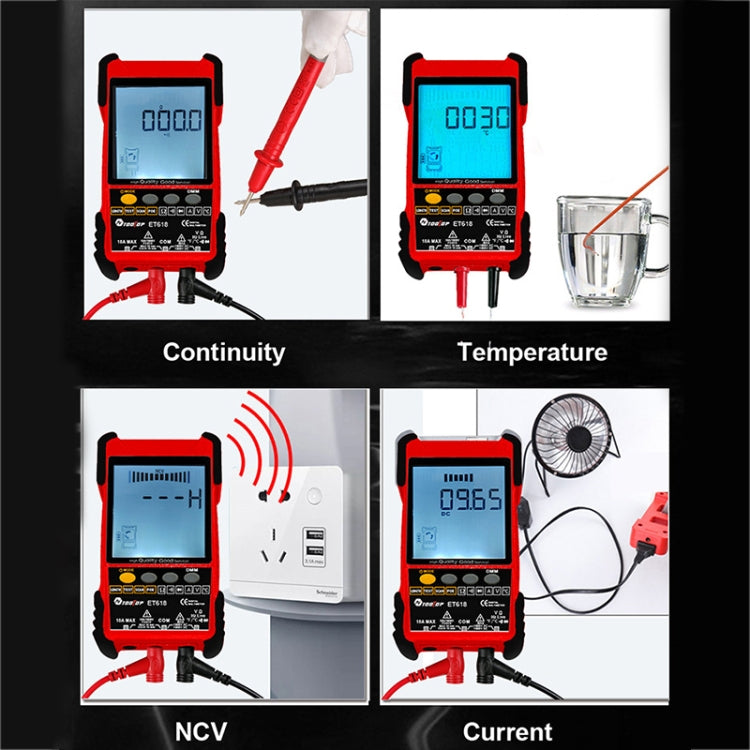 ET618  Rechargeable Adjustable Network Cable Tester Wire Tracker POE Cable Tester (Red) - Current & Voltage Tester by buy2fix | Online Shopping UK | buy2fix