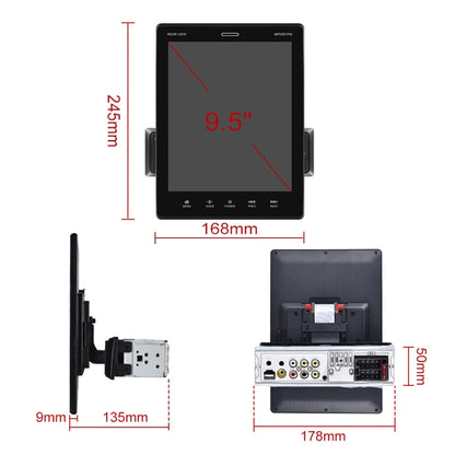 C800 9.5 Inch MP5 Single Butt Carplay Player, Style: Standard+8 Light Camera - In Car by buy2fix | Online Shopping UK | buy2fix