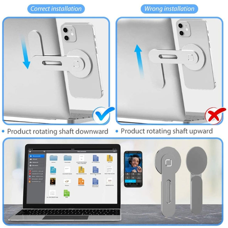 Laptop Phone Expansion Bracket Aluminum Magnetic Phone Stand(Silver) - Computer & Networking by buy2fix | Online Shopping UK | buy2fix