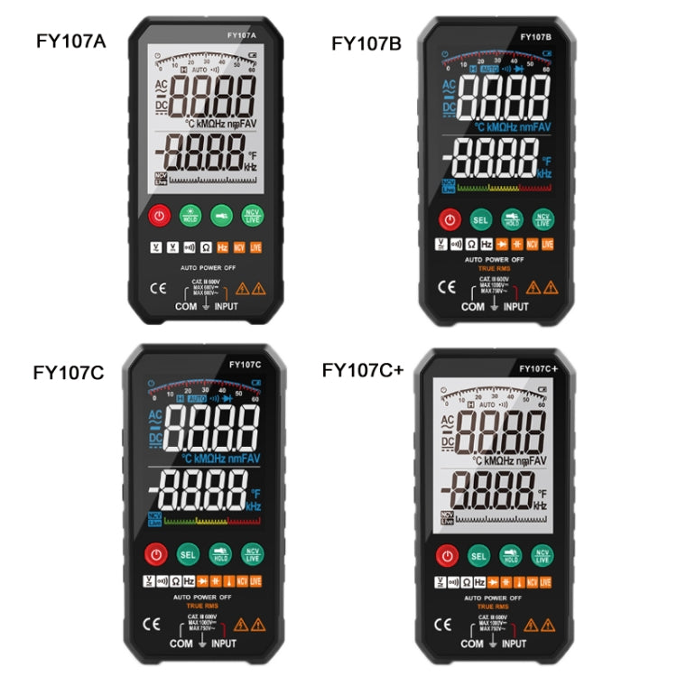 FY107C Automatic/Manual Colour Screen High Precision Intelligent Portable Digital Multimeter With Temperature Capacitive Diodes - Consumer Electronics by buy2fix | Online Shopping UK | buy2fix