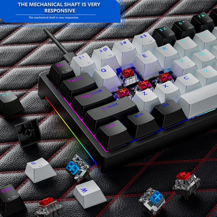 Dark Alien K710 71 Keys Glowing Game Wired Keyboard, Cable Length: 1.8m, Color: Blue Green Shaft - Wired Keyboard by Dark Alien | Online Shopping UK | buy2fix