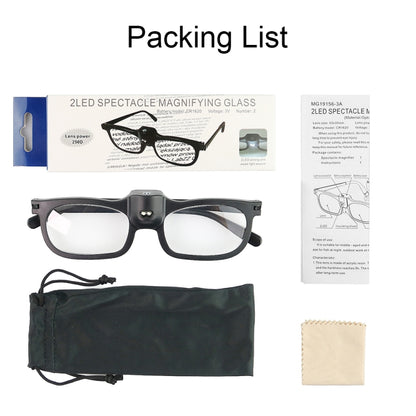 Glasses-Type Painting and Reading Magnifying Glass with 2LED Lights, Specification: 19156-3C - Glasses Style by buy2fix | Online Shopping UK | buy2fix