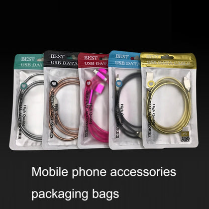 100PCS XC-0014 USB Data Cable Packaging Bags Pearl Light Ziplock Bag, Size: 9x16cm (Light Green) - Zip Lock Bags by buy2fix | Online Shopping UK | buy2fix