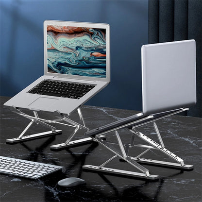 N8 Double-layer Foldable Lifting Aluminum Alloy Laptop Heat Dissipation Stand, Color: Silver - Computer & Networking by buy2fix | Online Shopping UK | buy2fix