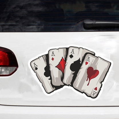 10pcs Colourful Spray-painted Reflective Playing Card Sticker - In Car by buy2fix | Online Shopping UK | buy2fix