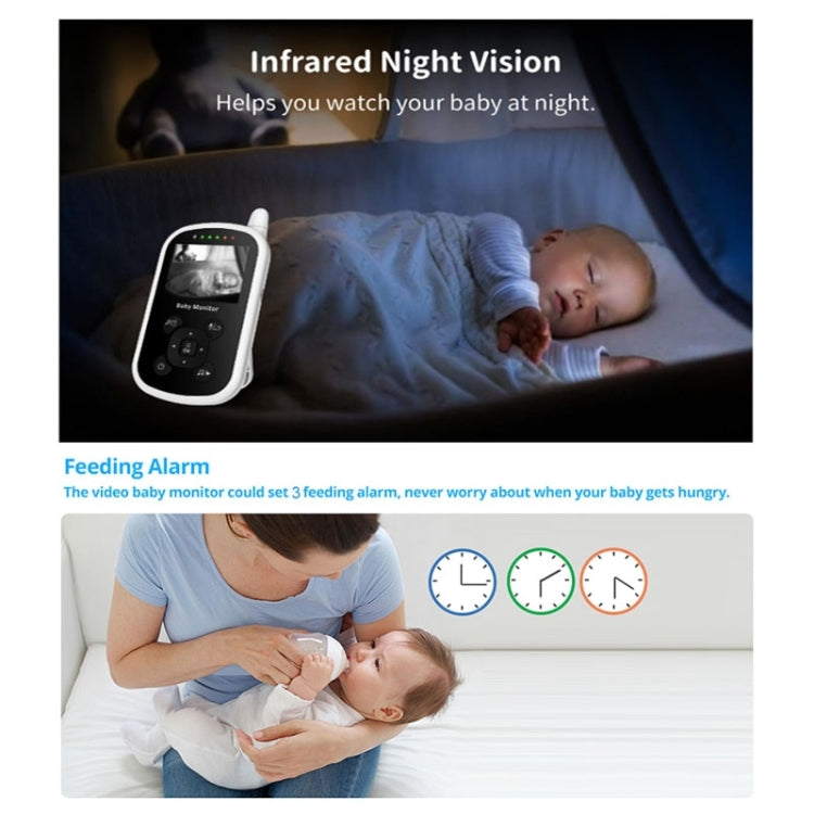 UU24 2.4 Inch Wireless Baby Monitor Camera Temperature Monitor 2 Way Audio VOX Lullaby US Plug - Security by buy2fix | Online Shopping UK | buy2fix