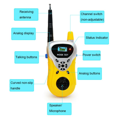 2289 1 Pair Children Mini Walkie Talkie Toys Wireless Talking Outdoor Interactive Toys(Yellow) - Children by buy2fix | Online Shopping UK | buy2fix