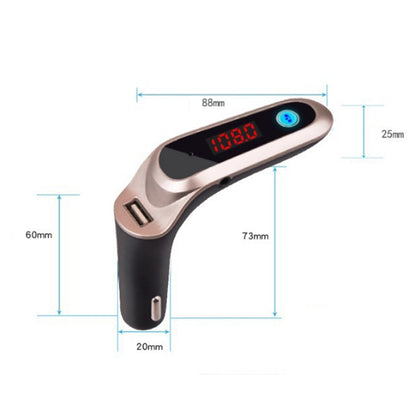 S7 Smart Digital Display Music Player Calling Car Charger, Color: Gold - In Car by buy2fix | Online Shopping UK | buy2fix