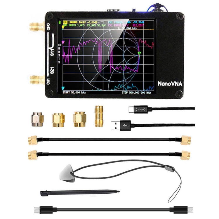 NANOVNA-H Upgraded Version 2.8 Inch TFT 50Khz-1.5Ghz Vector Network Antenna Analyzer MF HF VHF UHF With SD Card(Black) - Consumer Electronics by buy2fix | Online Shopping UK | buy2fix
