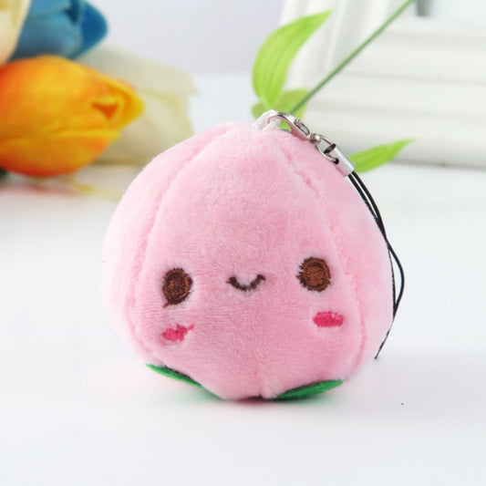 5pcs Cute Fruit And Vegetable Plush Bag Pendant Key Chain, Size: 10cm(Peach) - Key Rings by buy2fix | Online Shopping UK | buy2fix