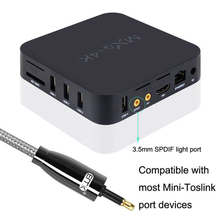 EMK QH4.0 Mini Toslink 3.5mm Interface SPDIF Audio Fiber Optical, Length: 15m(Black) -  by EMK | Online Shopping UK | buy2fix