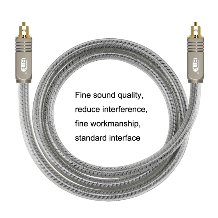 EMK YL/B Audio Digital Optical Fiber Cable Square To Square Audio Connection Cable, Length: 2m(Transparent Gray) -  by EMK | Online Shopping UK | buy2fix