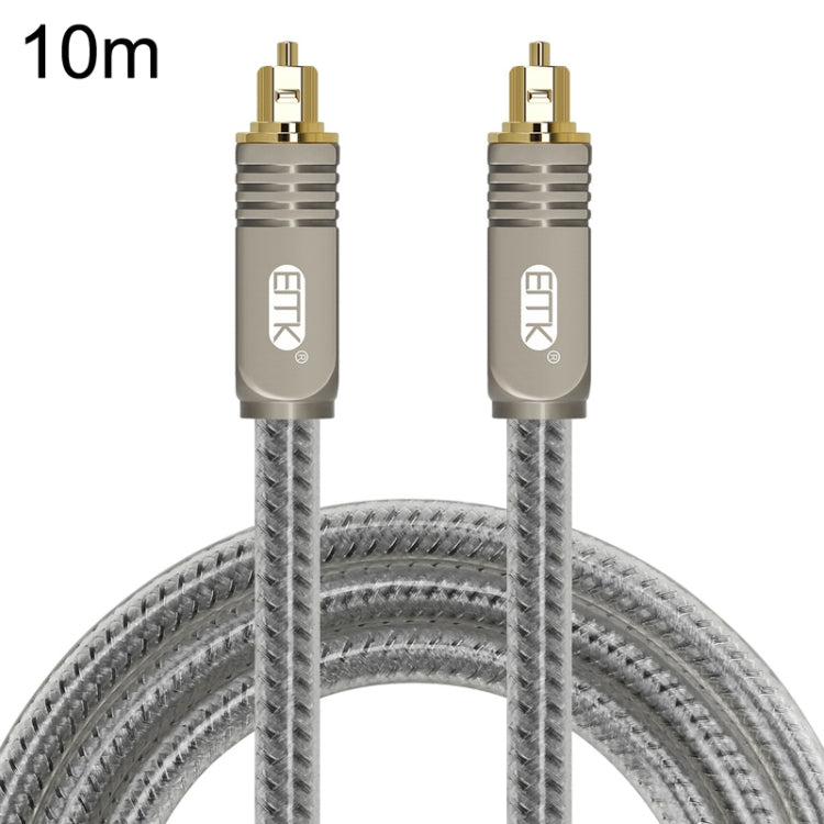 EMK YL/B Audio Digital Optical Fiber Cable Square To Square Audio Connection Cable, Length: 10m(Transparent Gray) - Audio Optical Cables by EMK | Online Shopping UK | buy2fix