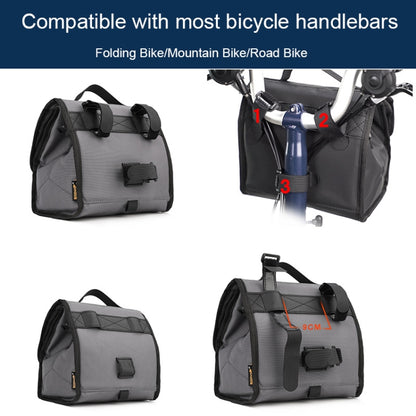 Rhinowalk RK9106 Foldable Outdoor Cycling Handlebar Bag Multifunctional Bike Bag(Full Black) - Bicycle Bags by Rhinowalk | Online Shopping UK | buy2fix