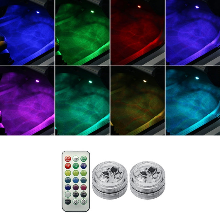 Car Modification Wireless Colorful Remote Control Atmosphere Light, Specification: 2 Lights +1 RC - In Car by buy2fix | Online Shopping UK | buy2fix