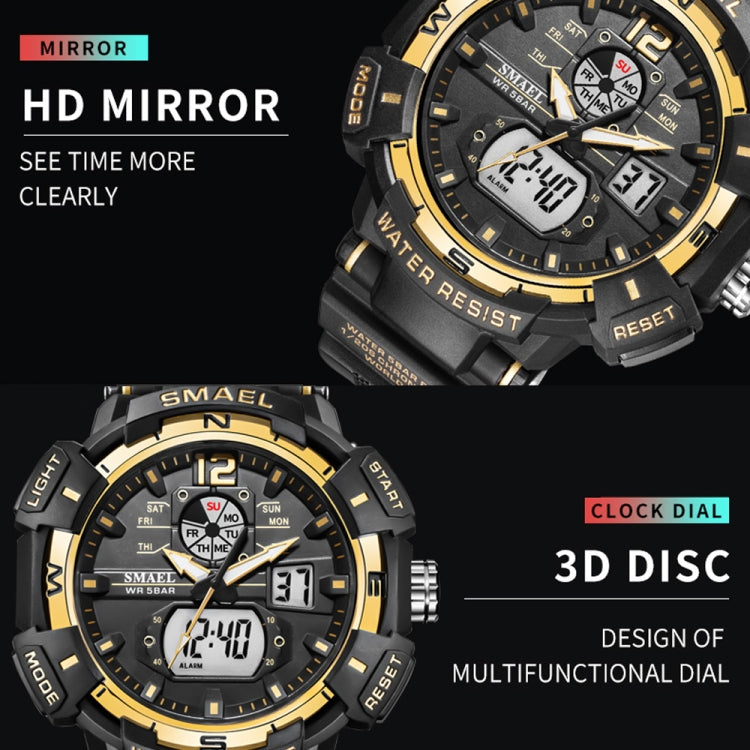 SMAEL 8045 Outdoor Waterproof Time Sports Luminous Dual Display Watch(Black) - Sport Watches by SMAEL | Online Shopping UK | buy2fix