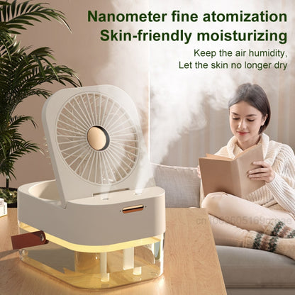 Rechargeable 4000mAh 2.5L Dual Spray Humidifying Fan with Ambient Light Aroma Diffuser(Green) - Air Purifiers & Parts by buy2fix | Online Shopping UK | buy2fix