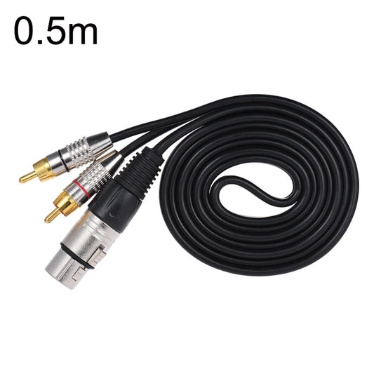 XLR Female To 2RCA Male Plug Stereo Audio Cable, Length: 0.5m - Microphone Audio Cable & Connector by buy2fix | Online Shopping UK | buy2fix