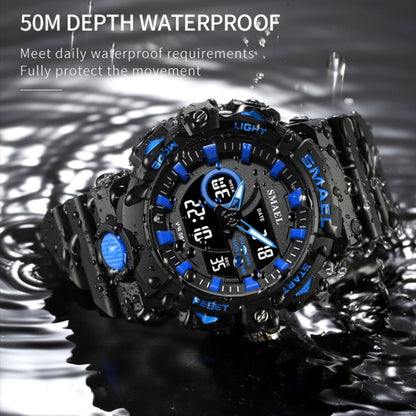 SMAEL 8081 Multifunctional Waterproof Luminous Numeric Digital Dual Display Outdoor Sports Watch(Red) - LED Digital Watches by SMAEL | Online Shopping UK | buy2fix