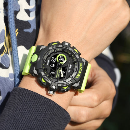 SMAEL 8081 Multifunctional Waterproof Luminous Numeric Digital Dual Display Outdoor Sports Watch(Gray Orange) - LED Digital Watches by SMAEL | Online Shopping UK | buy2fix