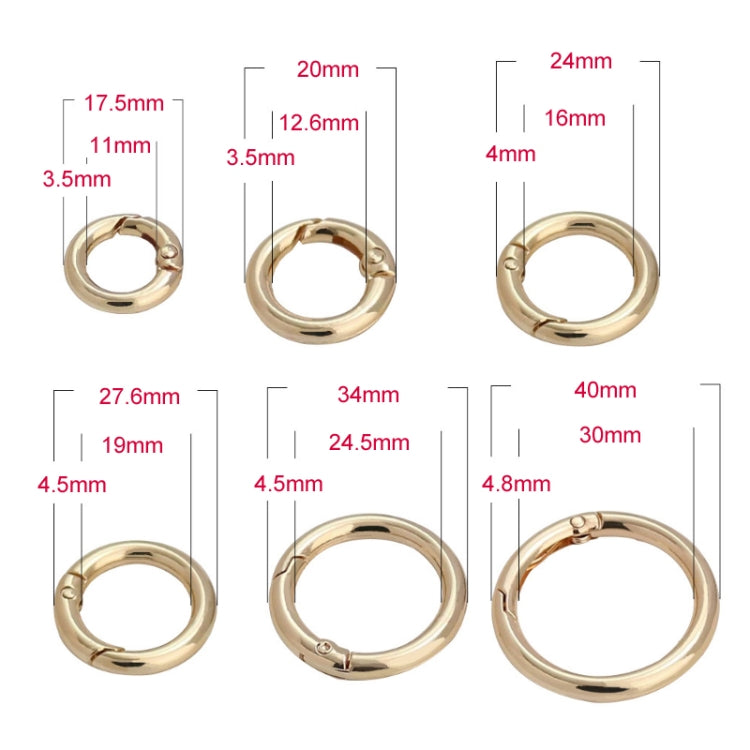 20pcs Zinc Alloy Spring Ring Metal Open Bag Webbing Keychain, Specification: 4 Points Black - In Car by buy2fix | Online Shopping UK | buy2fix