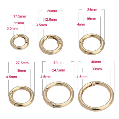 20pcs Zinc Alloy Spring Ring Metal Open Bag Webbing Keychain, Specification: 4 Points Silver - In Car by buy2fix | Online Shopping UK | buy2fix