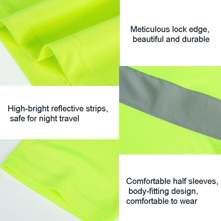 Reflective Quick-drying T-shirt Lapel Short-sleeved Safety Work Shirt, Size: L(Fluorescent +Navy Blue) - Workplace Safety Supplies by buy2fix | Online Shopping UK | buy2fix