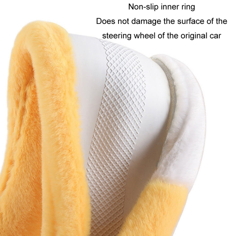 Car Steering Wheel Cartoon Short Fluff Handle Cover, Size: 38cm(Orange Round) - Seat Belts & Padding by buy2fix | Online Shopping UK | buy2fix