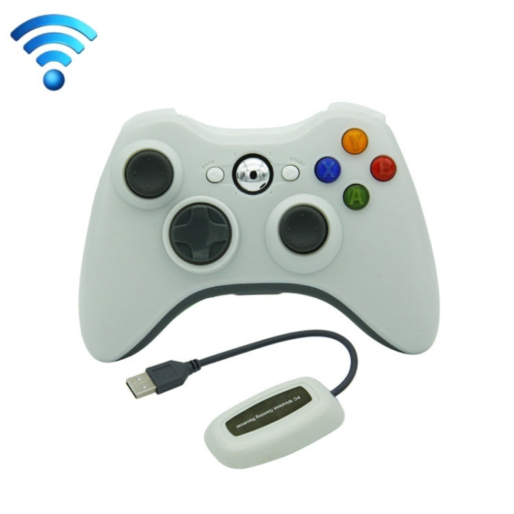 For Microsoft Xbox 360 / PC XB13 Dual Vibration Wireless 2.4G Gamepad With Receiver(White) - Gamepad by buy2fix | Online Shopping UK | buy2fix