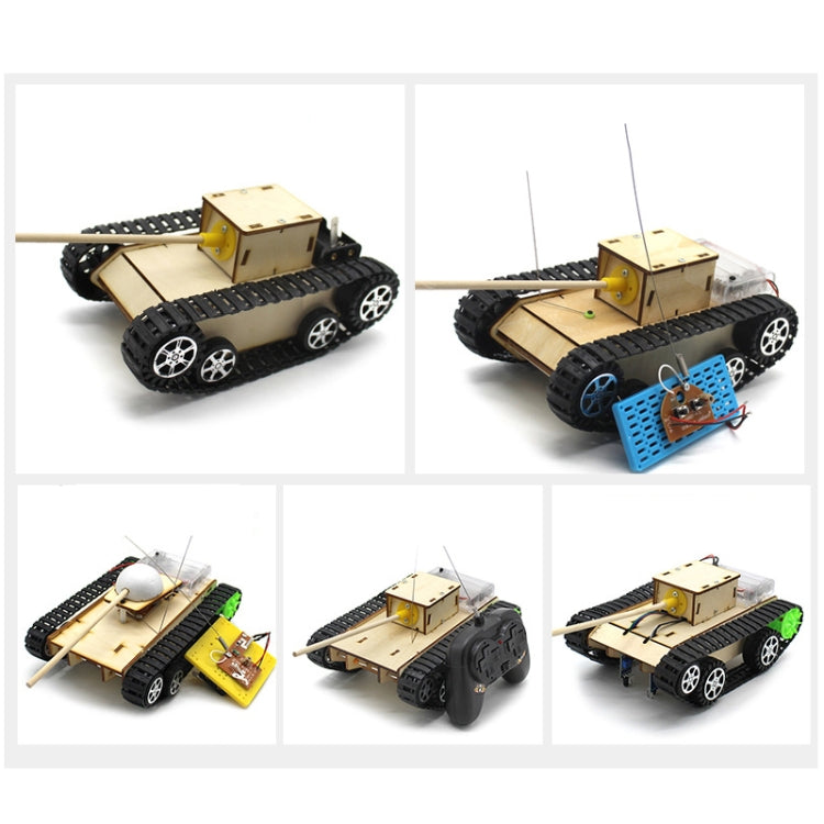 Wooden Electric Simulation Crawler Tank DIY Toy Assembly Model,Spec:  No. 3 Dual Motor Remote Control Edition - Puzzle Toys by buy2fix | Online Shopping UK | buy2fix