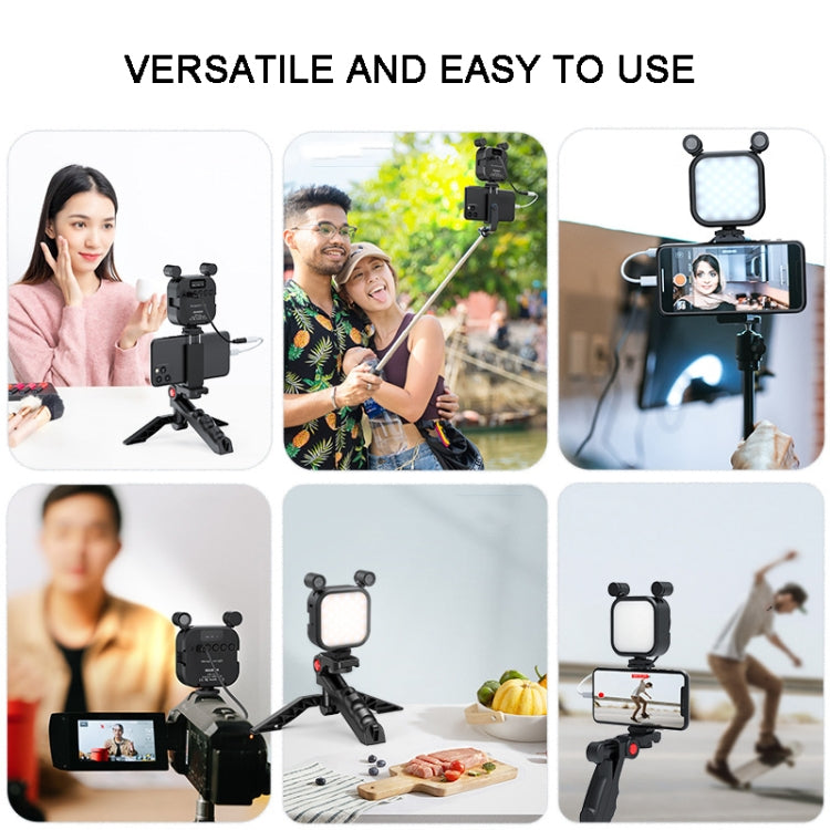 KIT-11LM Tripod Fill Light With Microphone Vlogging Kit For Live Phone Recording(Black) - Consumer Electronics by buy2fix | Online Shopping UK | buy2fix