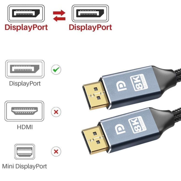 3m 1.4 Version DP Cable Gold-Plated Interface 8K High-Definition Display Computer Cable(Silver) -  by buy2fix | Online Shopping UK | buy2fix