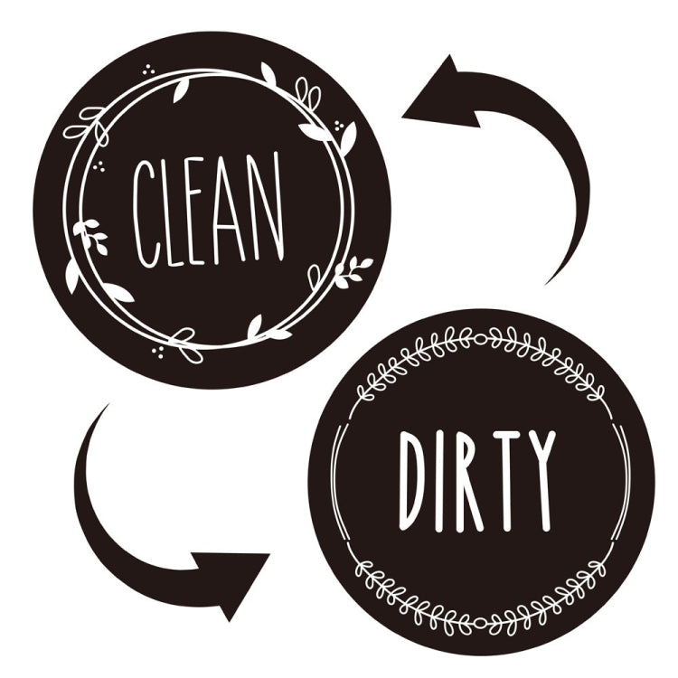 Dishwasher Round Magnet Clean Dirty Sign Double-Sided Dishwasher Magnet Cover(Black) - Dish Washers & Accessories by buy2fix | Online Shopping UK | buy2fix