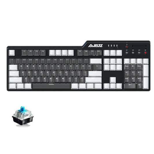 Ajazz AK35I 110 Keys White Light Backlight PBT Keycap Wired Mechanical Keyboard Green Shaft (White Gray) - Wired Keyboard by Ajazz | Online Shopping UK | buy2fix