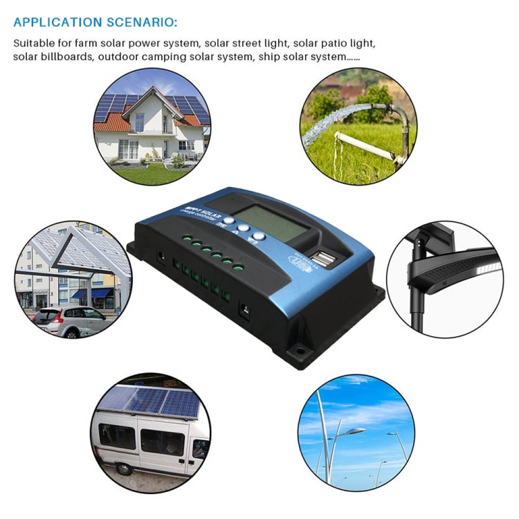YCX-003 30-100A Solar Charging Controller with LED Screen & Dual USB Port Smart MPPT Charger, Model: 12/24/36/48/60V 40A - Others by buy2fix | Online Shopping UK | buy2fix