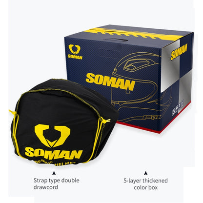 SOMAN Motorcycle Carbon Fiber Double Lens Thermal Safety Helmet, Size: M(Cheetah Print) - Helmets by SOMAN | Online Shopping UK | buy2fix