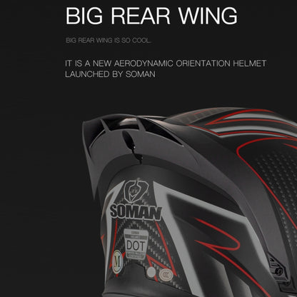 SOMAN Motorcycle Dual Lens Riding Peel-Off Full Coverage Helmet, Size: XL(Bright Black White) - Helmets by SOMAN | Online Shopping UK | buy2fix