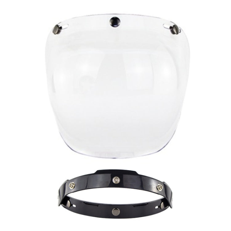 Motorcycle Helmet Three-Button Windproof Lens With Bracket(Transparent) - Helmets by buy2fix | Online Shopping UK | buy2fix