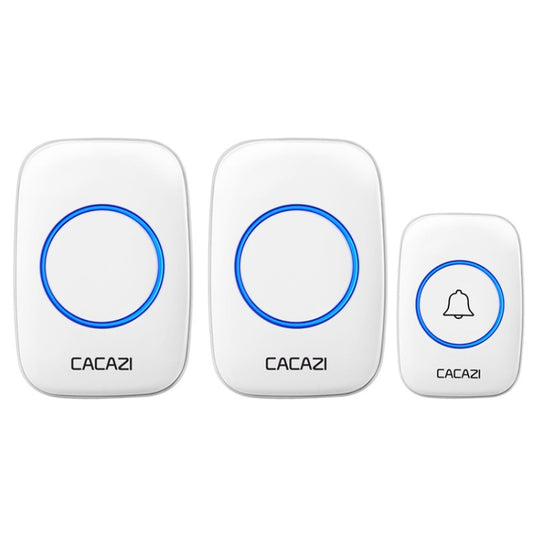 CACAZI A10DC 1 To 2 Battery Type Home Smart Waterproof Electronic Wireless Doorbell(White) - Wireless Doorbell by CACAZI | Online Shopping UK | buy2fix