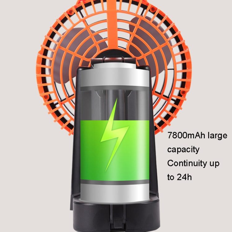 Outdoor Camping USB Charging Fan Tent Swing Head Fan With Tripod LED Light(Black Orange) - Electric Fans by buy2fix | Online Shopping UK | buy2fix