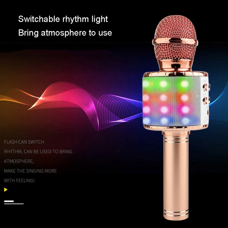 WS-858L LED Light Flashing Wireless Capacitance Microphone Comes With Audio Mobile Phone Bluetoon Live Microphone(Black) - Microphone by buy2fix | Online Shopping UK | buy2fix