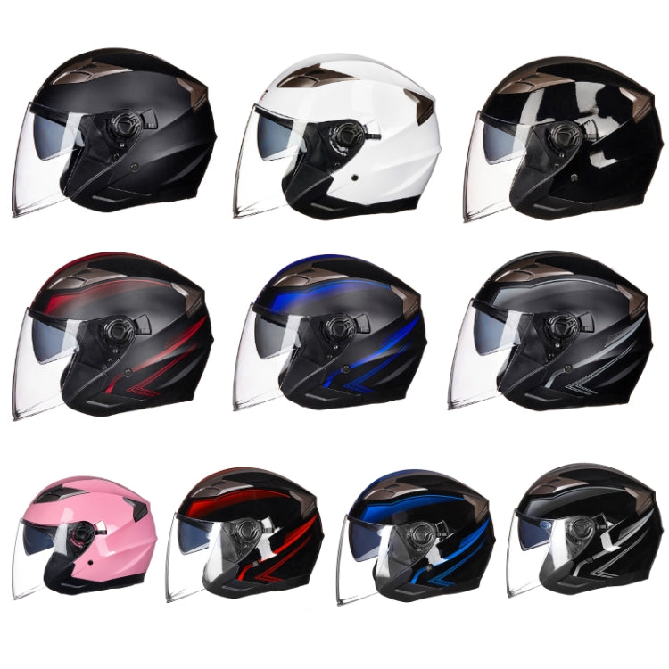 GXT 708 Electric Vehicle Dual Lens Helmet Four Seasons Safety Helmet, Size: M(Bright Black Gray) - Helmets by GXT | Online Shopping UK | buy2fix