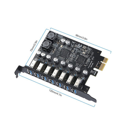 PCE7USB-R05  PCI-E To USB 3.2 GEN1 7-Port 19PIN Expansion Card Super Speed 5Gbps - Add-on Cards by buy2fix | Online Shopping UK | buy2fix