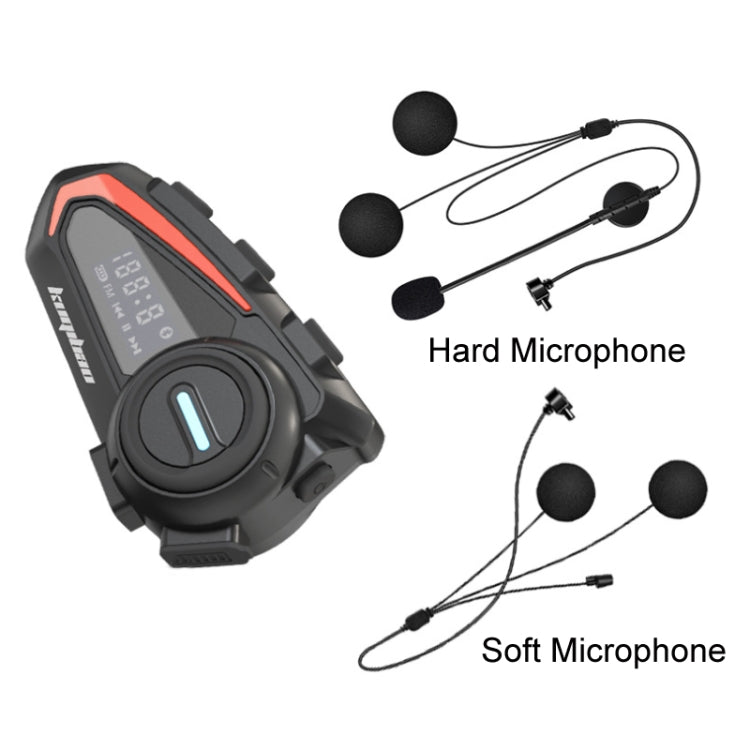 KUQIBAO Motorcycle Helmet Waterproof Bluetooth Headset With Screen(Hard Microphone) - Motorcycle Walkie Talkie by KUQIBAO | Online Shopping UK | buy2fix