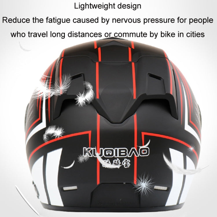 KUQIBAO Motorcycle Smart Bluetooth Sun Protection Double Lens Safety Helmet, Size: M(Bright Black+Gray Tail) - Helmets by KUQIBAO | Online Shopping UK | buy2fix