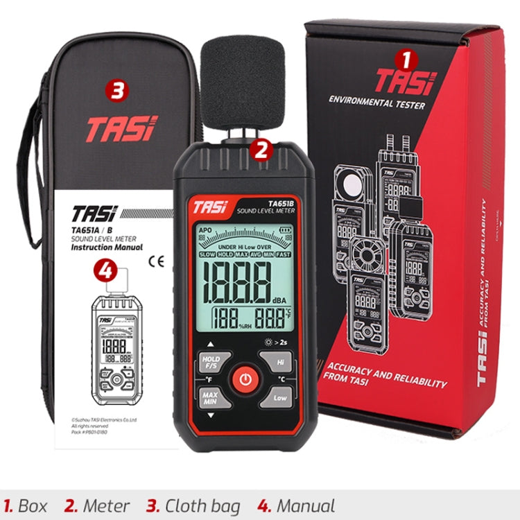 TASI TA651A Household Noise Tester Decibel Device - Light & Sound Meter by TASI | Online Shopping UK | buy2fix