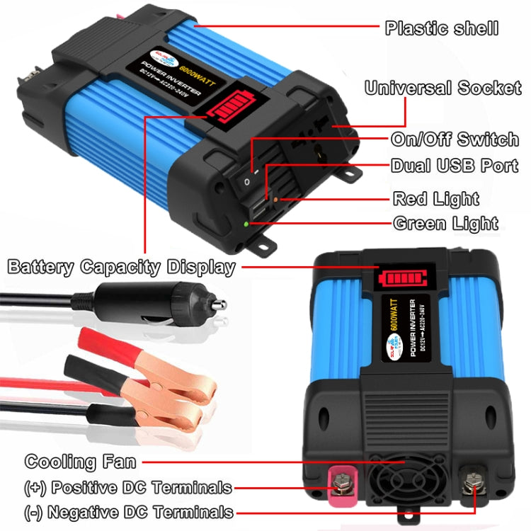 12V-220V 500W SOLIKE TECH Vehicle Inverter Sine Wave Convertor Auto Inverter - Pure Sine Wave by SOLIKE TECH | Online Shopping UK | buy2fix